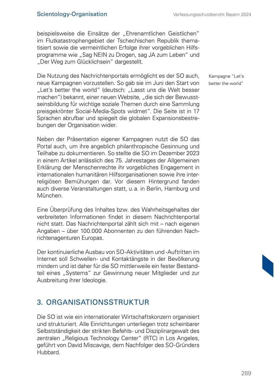 Seite 289 des Verfassungsschutzbericht 2024 Bayern