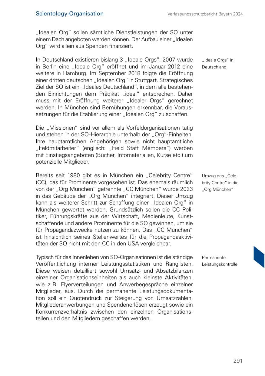 Seite 291 des Verfassungsschutzbericht 2024 Bayern