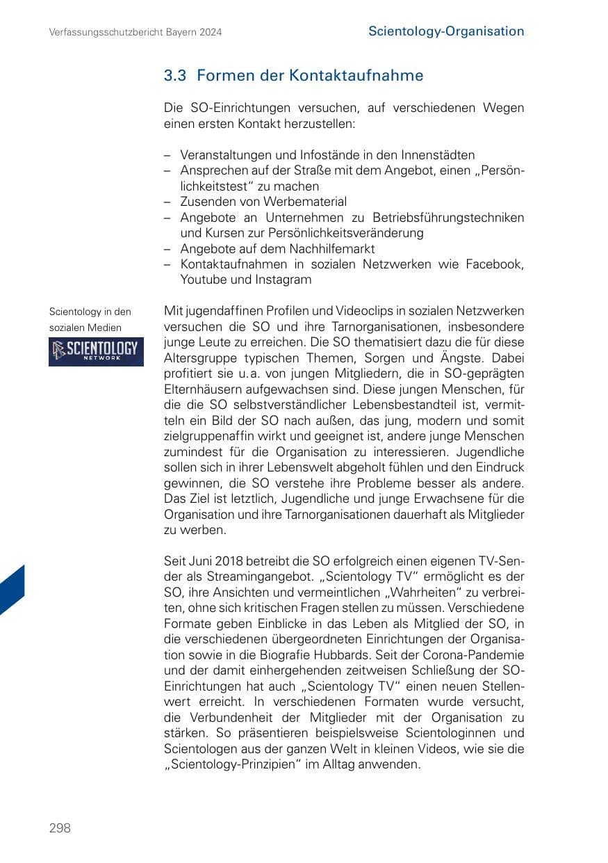 Seite 298 des Verfassungsschutzbericht 2024 Bayern
