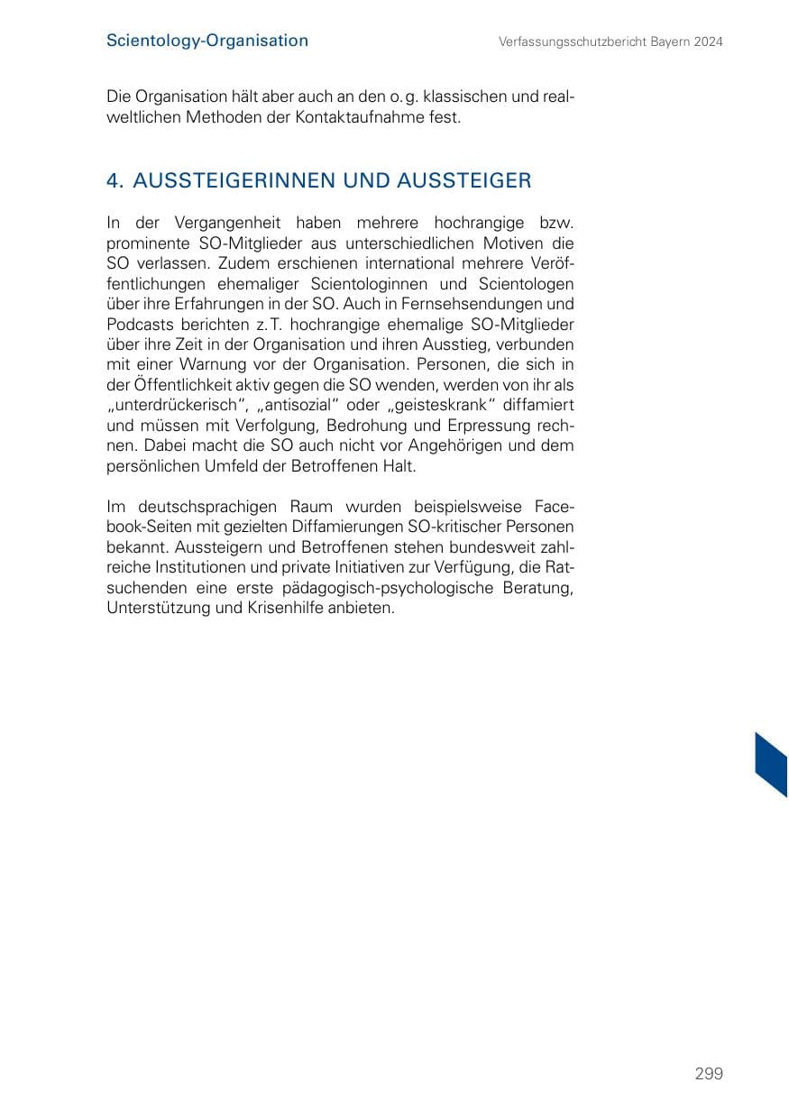 Seite 299 des Verfassungsschutzbericht 2024 Bayern