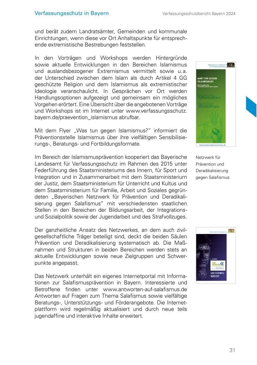 Seite 31 des Verfassungsschutzbericht 2024 Bayern