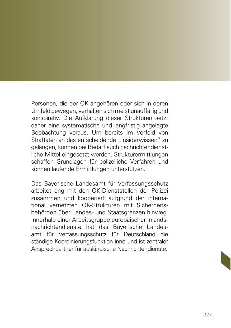 Seite 327 des Verfassungsschutzbericht 2024 Bayern