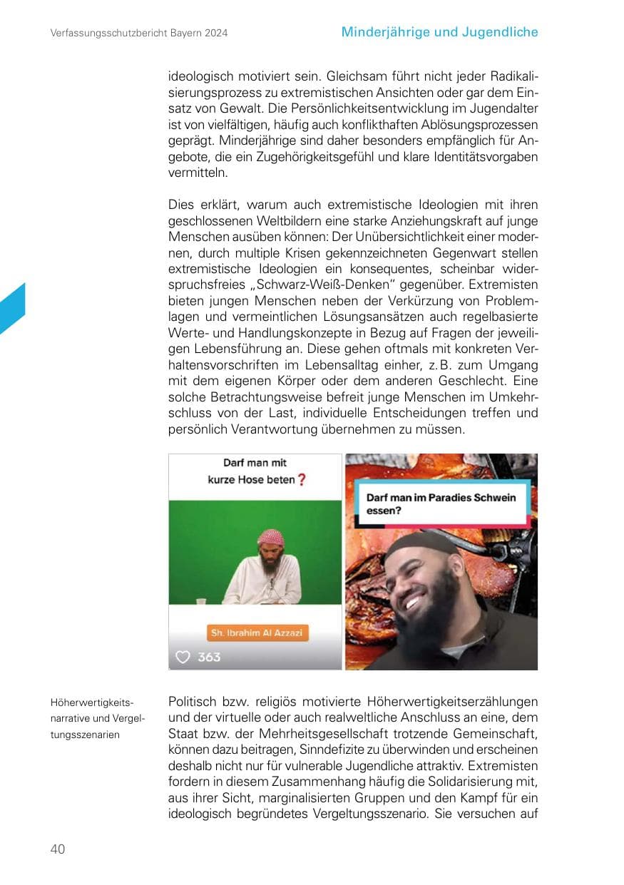 Seite 40 des Verfassungsschutzbericht 2024 Bayern