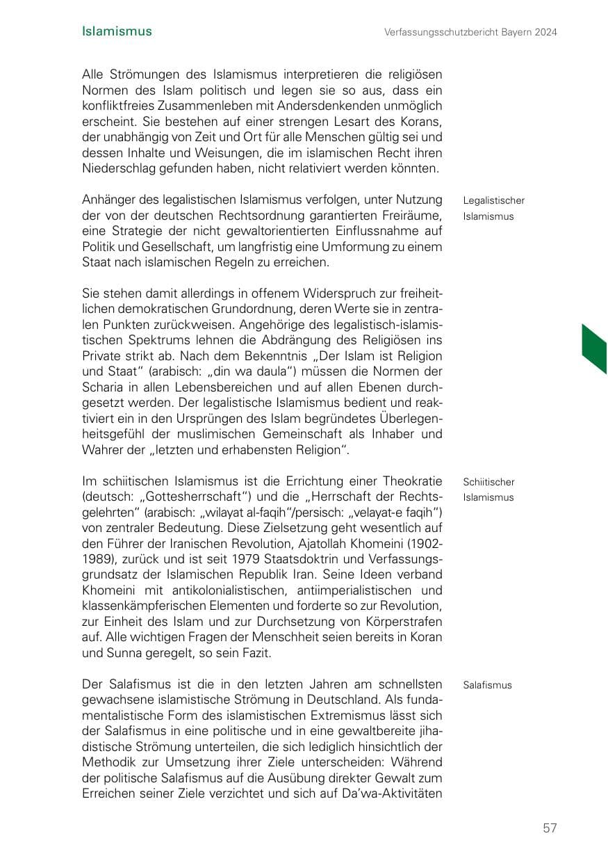 Seite 57 des Verfassungsschutzbericht 2024 Bayern
