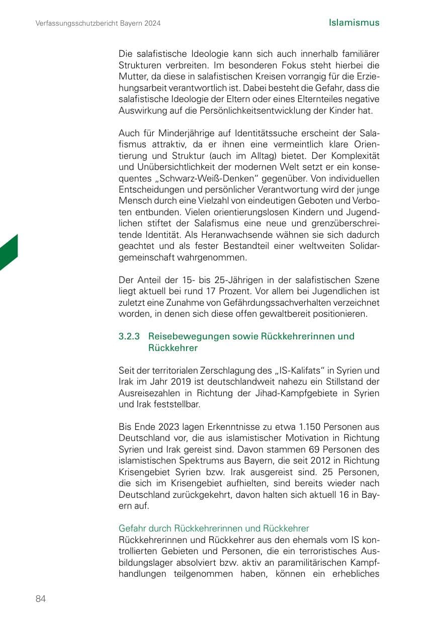Seite 84 des Verfassungsschutzbericht 2024 Bayern