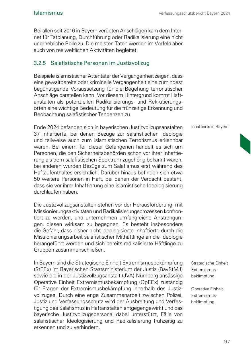 Seite 97 des Verfassungsschutzbericht 2024 Bayern