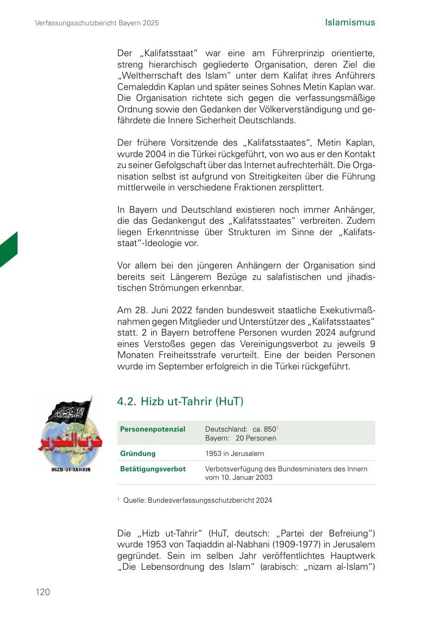 Seite 120 des Verfassungsschutzbericht 2025 Bayern