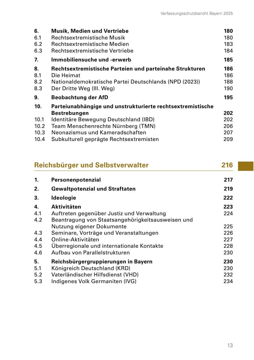 Seite 13 des Verfassungsschutzbericht 2025 Bayern