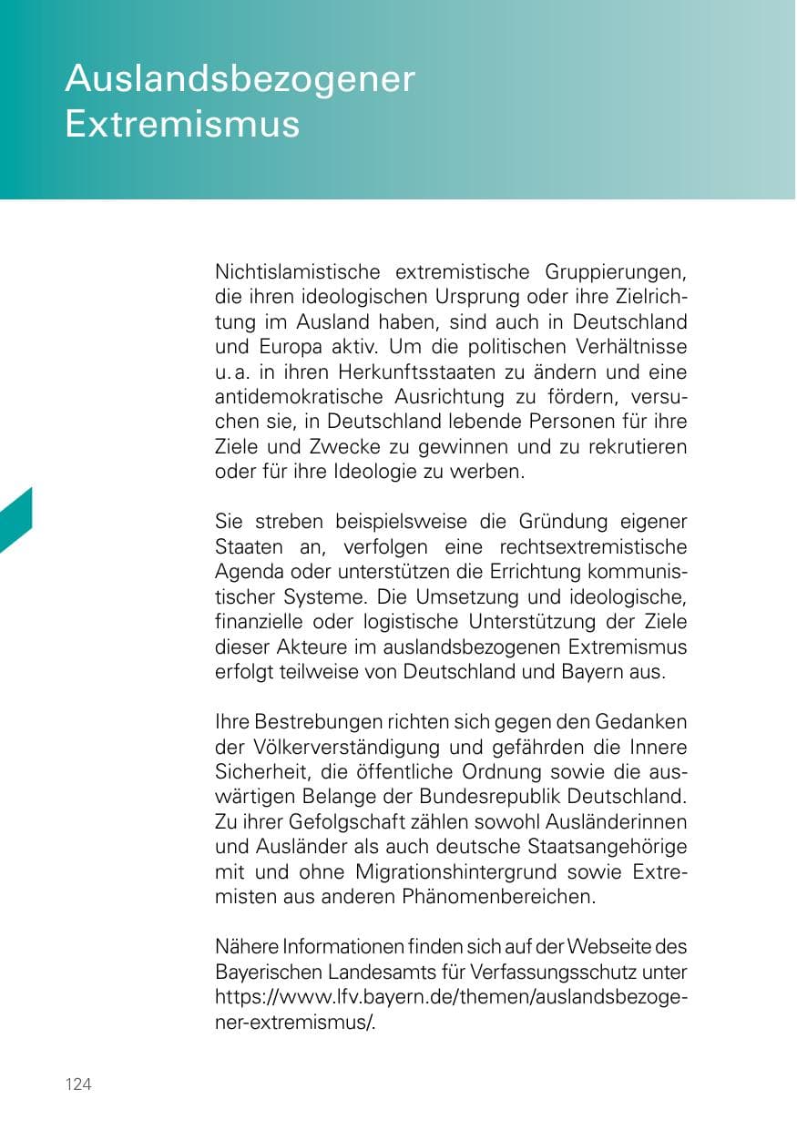 Seite 124 des Verfassungsschutzbericht 2025 Bayern
