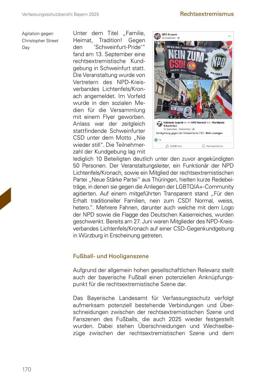 Seite 170 des Verfassungsschutzbericht 2025 Bayern