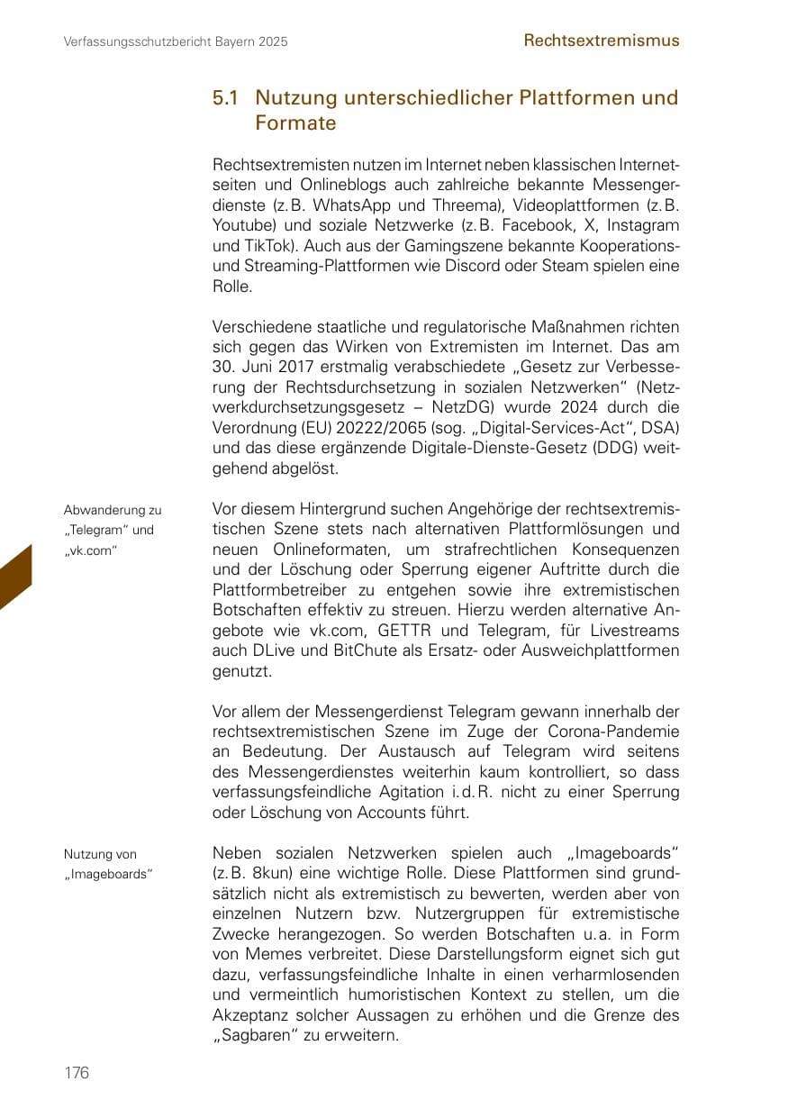 Seite 176 des Verfassungsschutzbericht 2025 Bayern