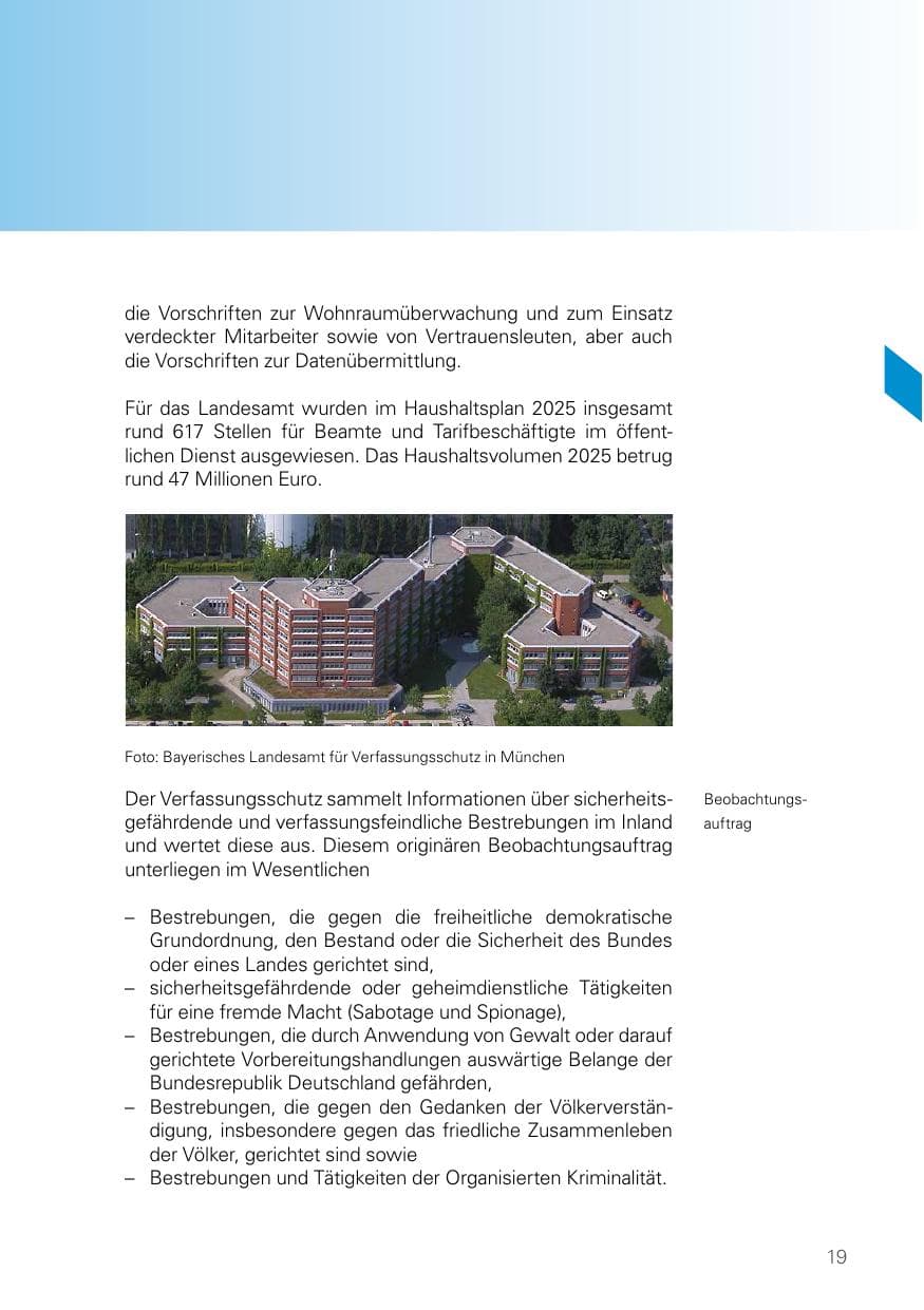 Seite 19 des Verfassungsschutzbericht 2025 Bayern