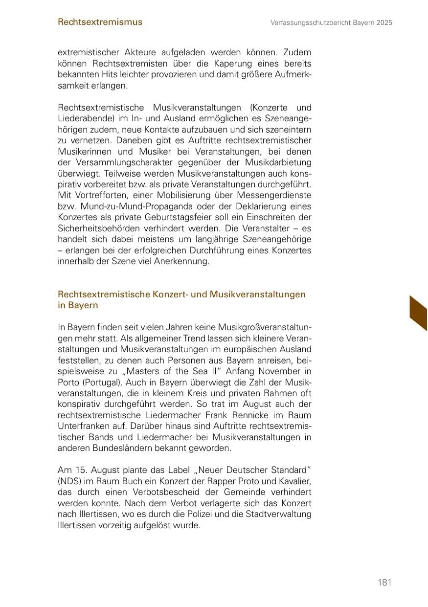 Seite 181 des Verfassungsschutzbericht 2025 Bayern