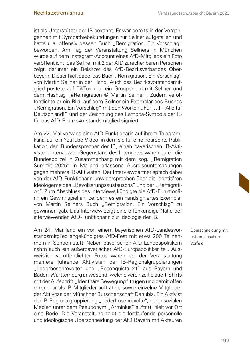 Seite 199 des Verfassungsschutzbericht 2025 Bayern