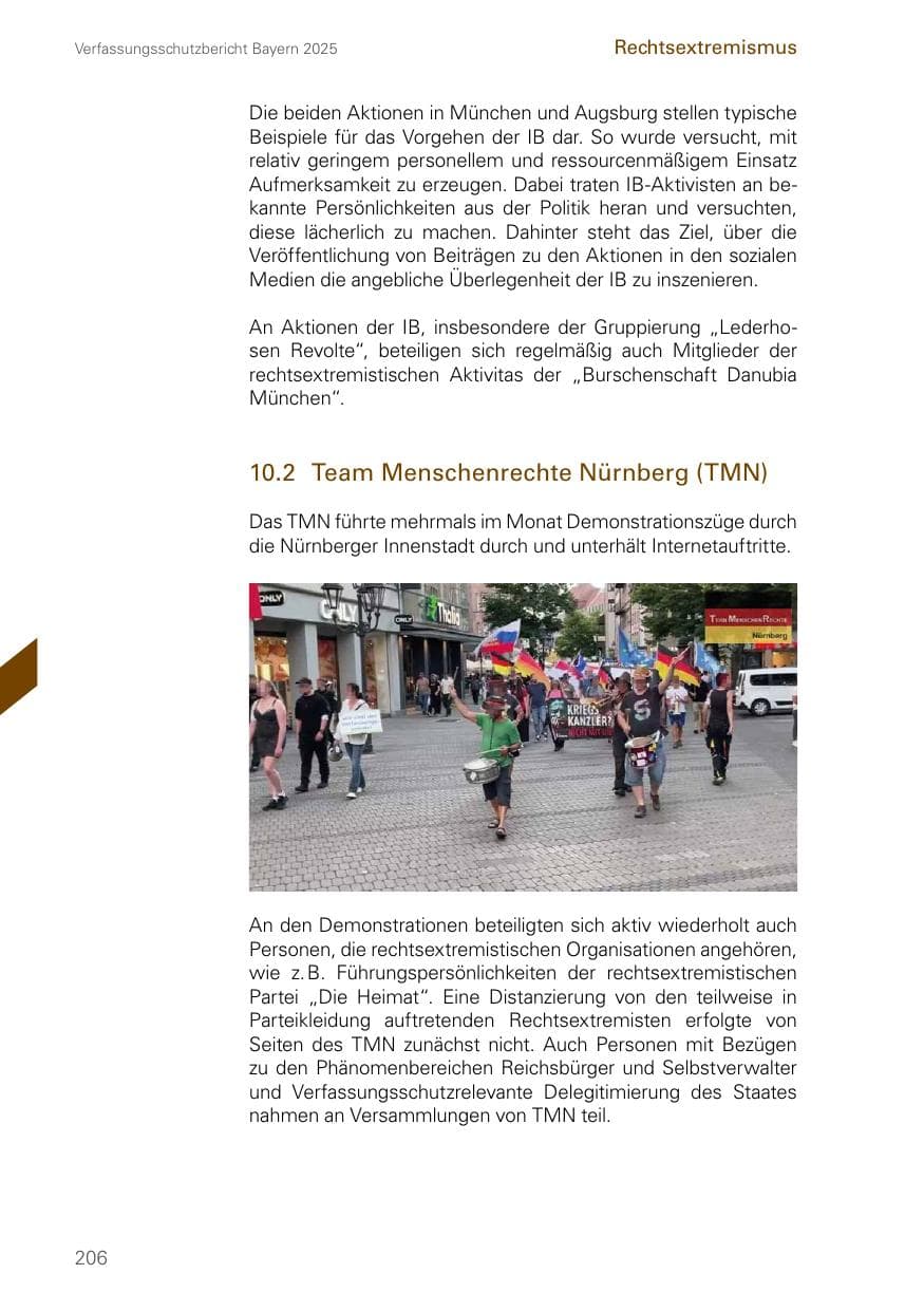 Seite 206 des Verfassungsschutzbericht 2025 Bayern