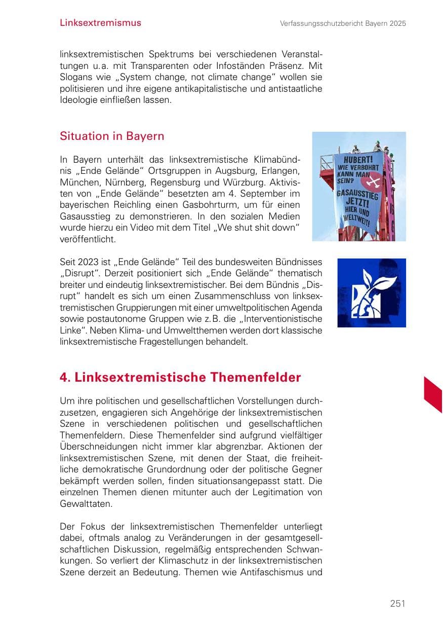 Seite 251 des Verfassungsschutzbericht 2025 Bayern