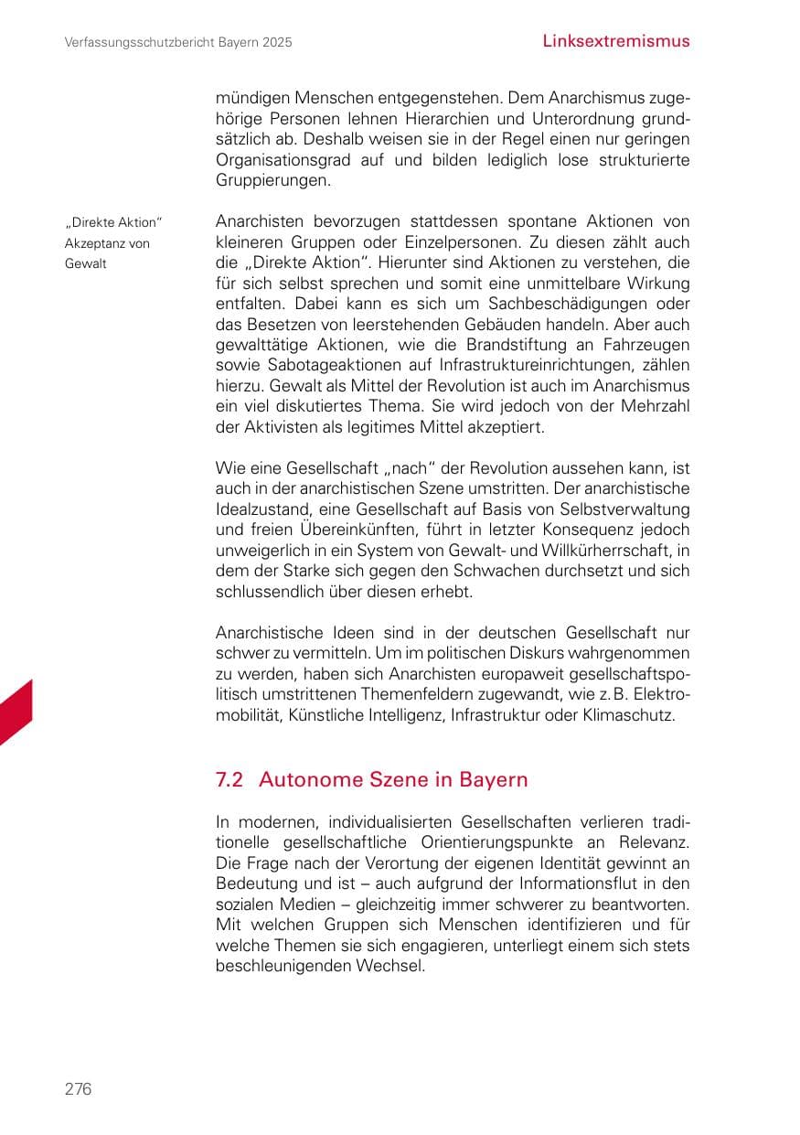 Seite 276 des Verfassungsschutzbericht 2025 Bayern