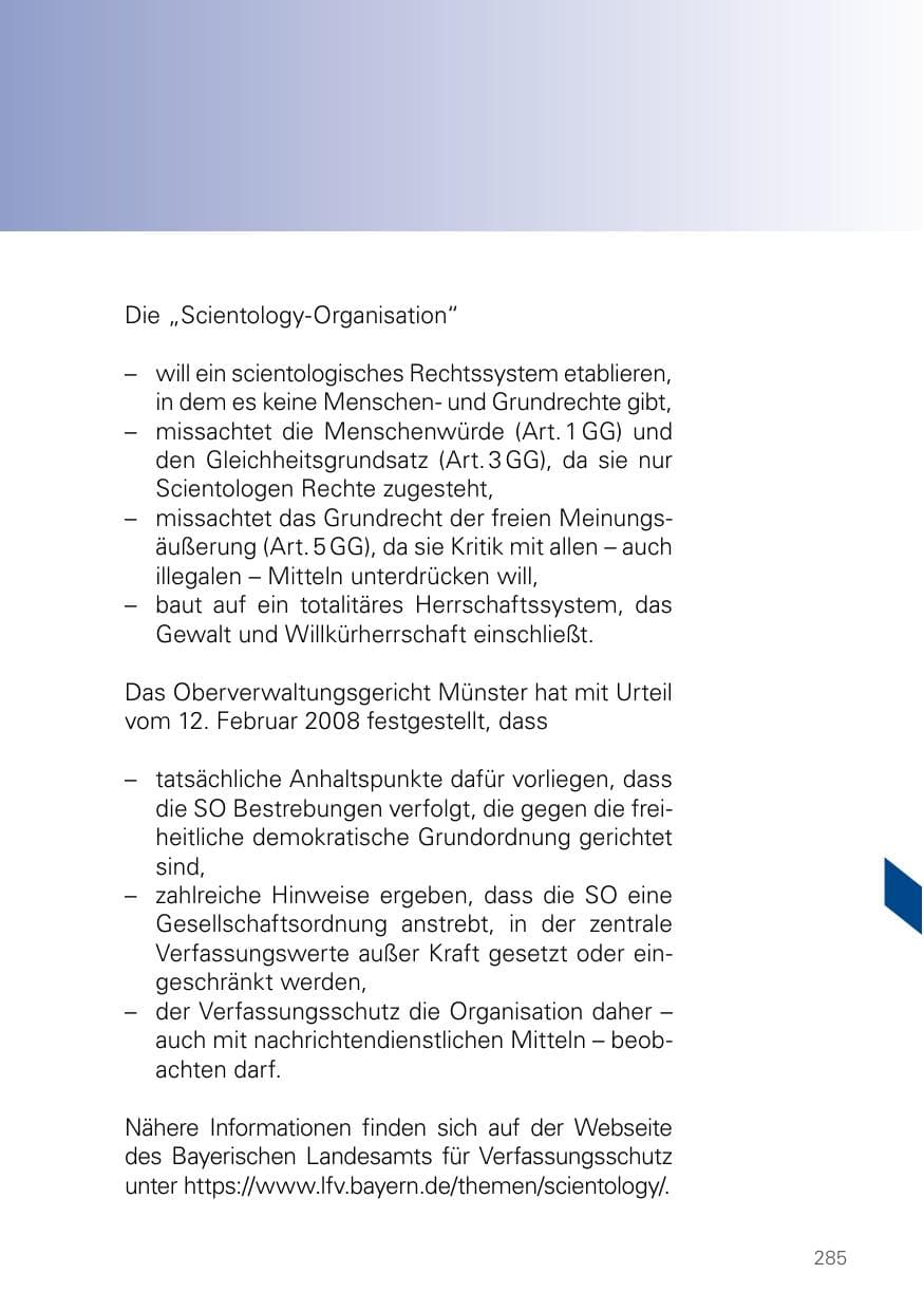 Seite 285 des Verfassungsschutzbericht 2025 Bayern