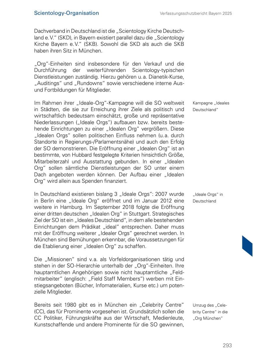 Seite 293 des Verfassungsschutzbericht 2025 Bayern