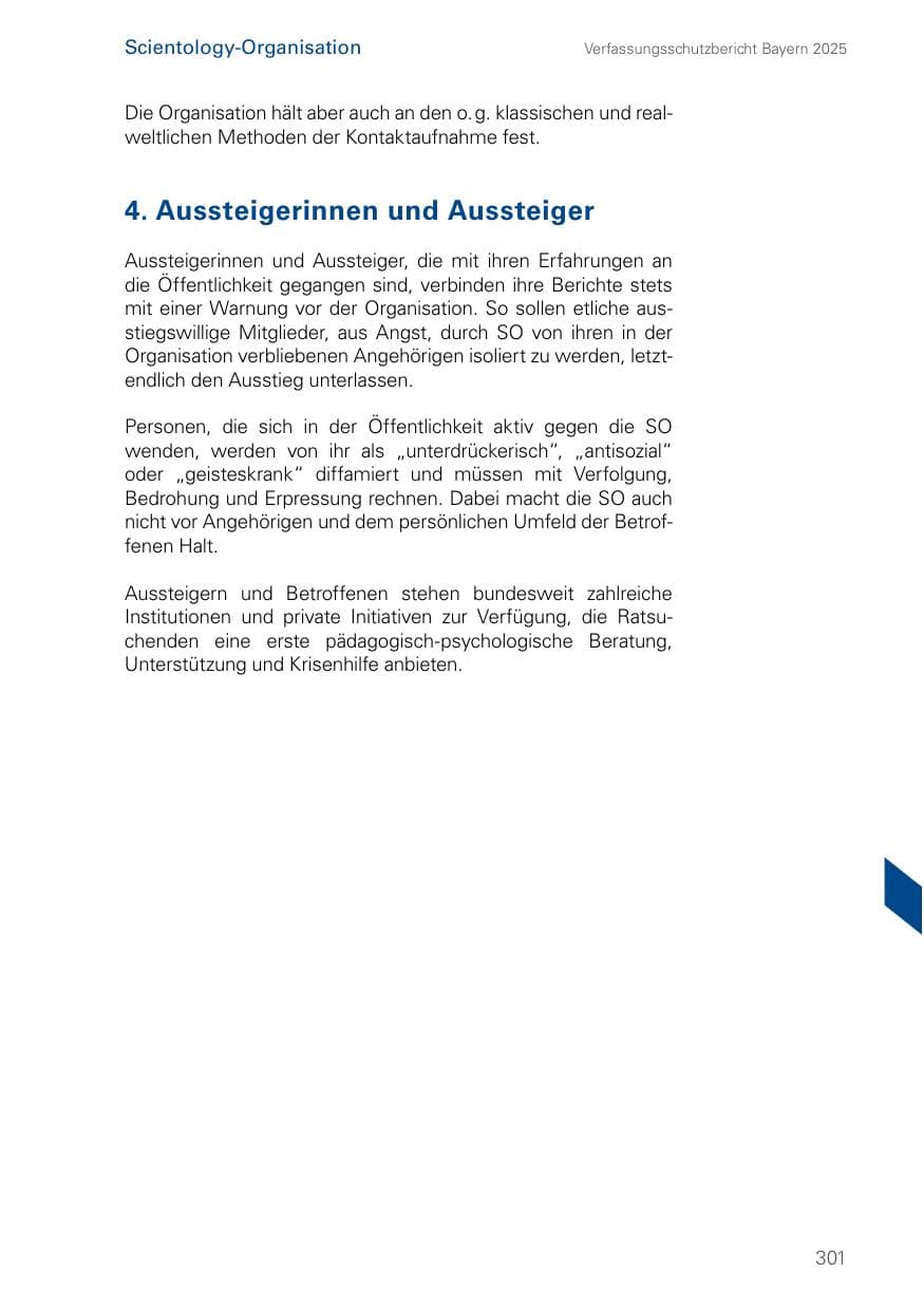 Seite 301 des Verfassungsschutzbericht 2025 Bayern