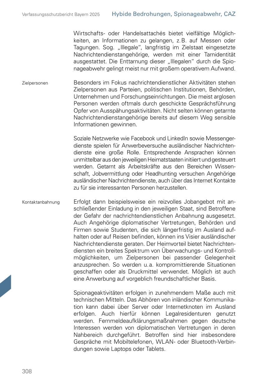 Seite 308 des Verfassungsschutzbericht 2025 Bayern