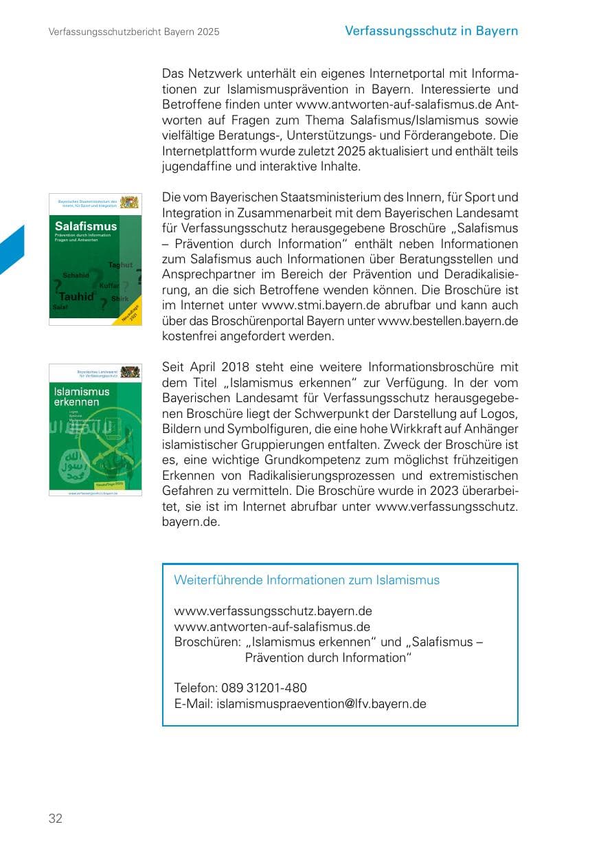 Seite 32 des Verfassungsschutzbericht 2025 Bayern