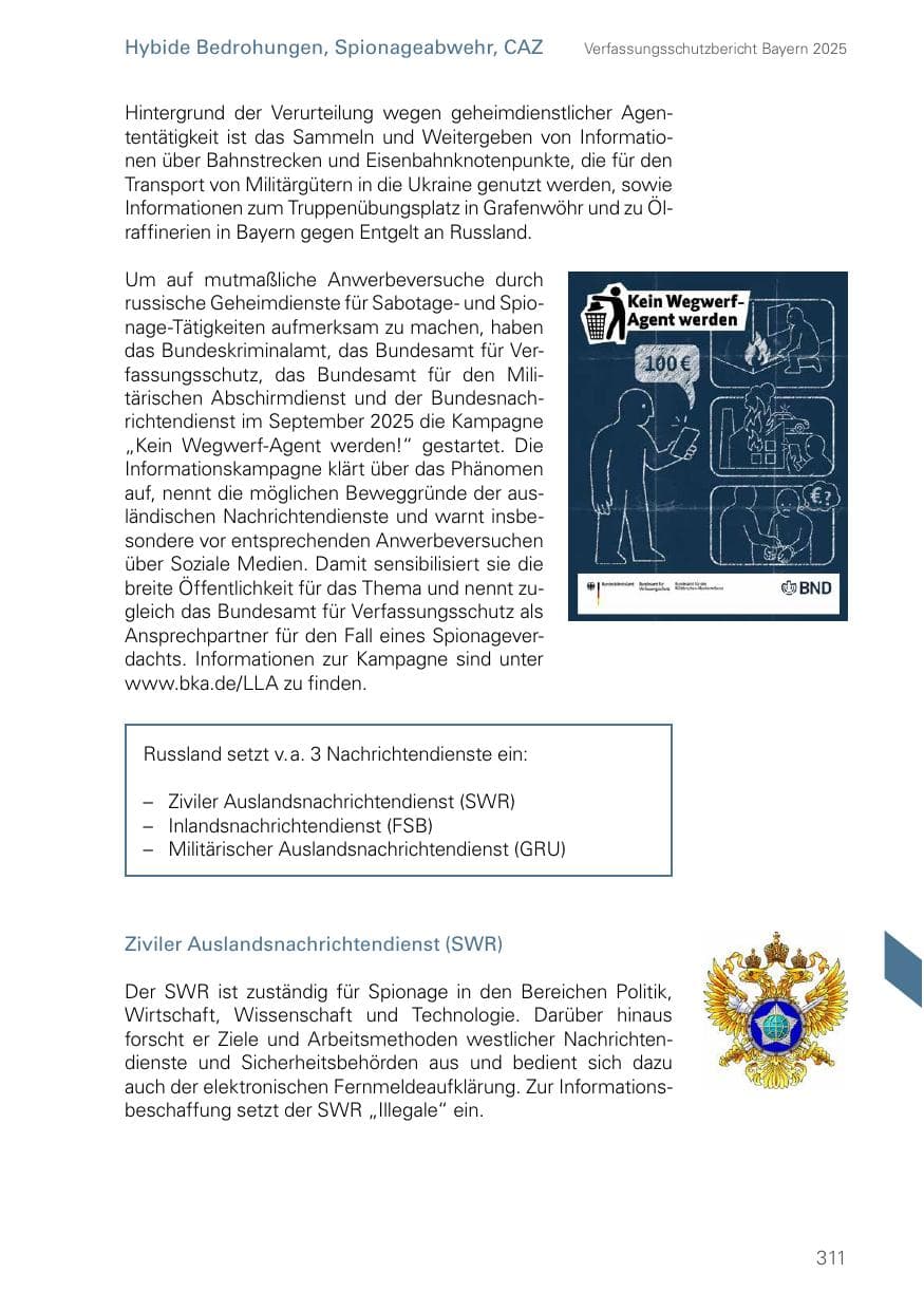 Seite 311 des Verfassungsschutzbericht 2025 Bayern