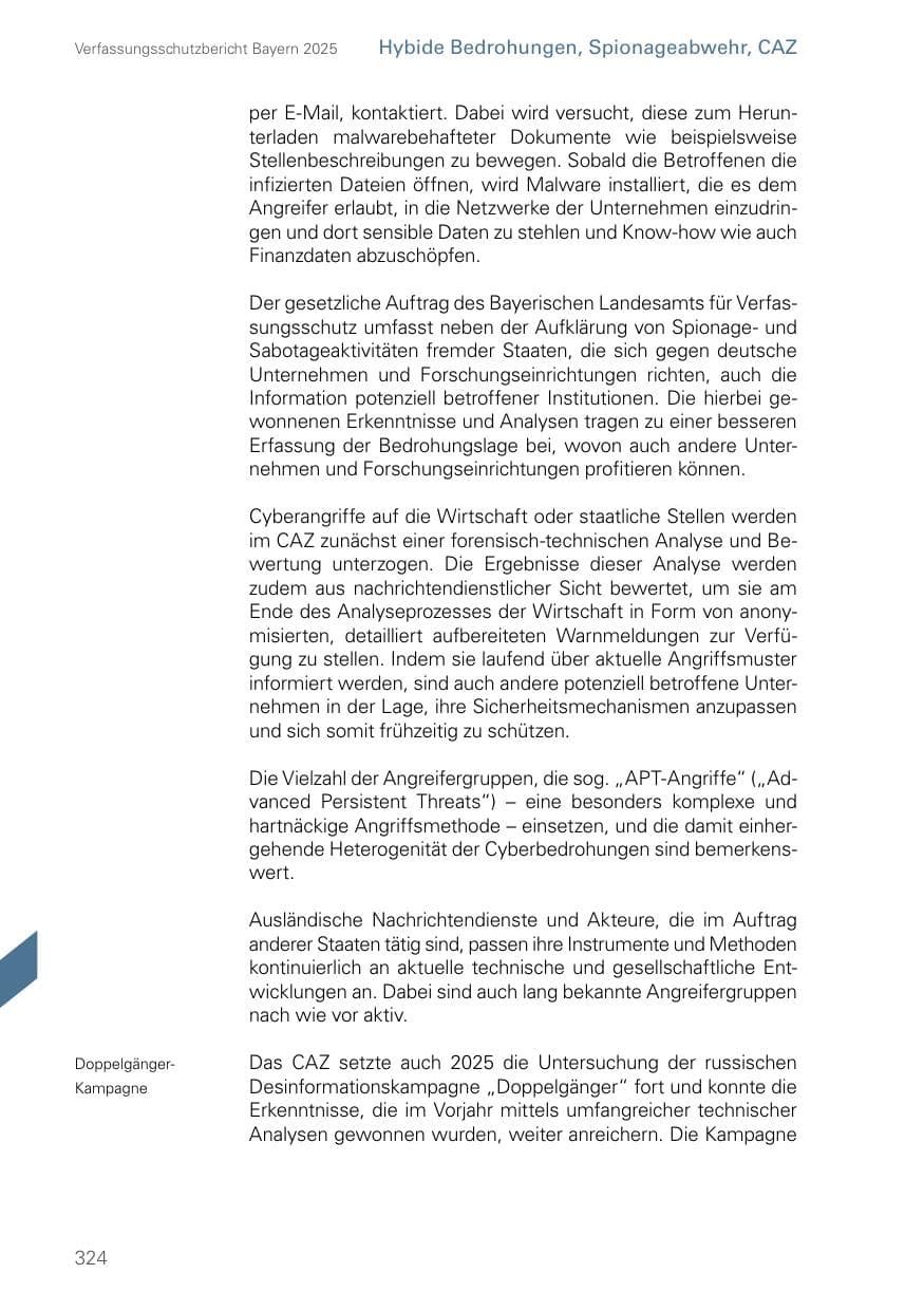 Seite 324 des Verfassungsschutzbericht 2025 Bayern