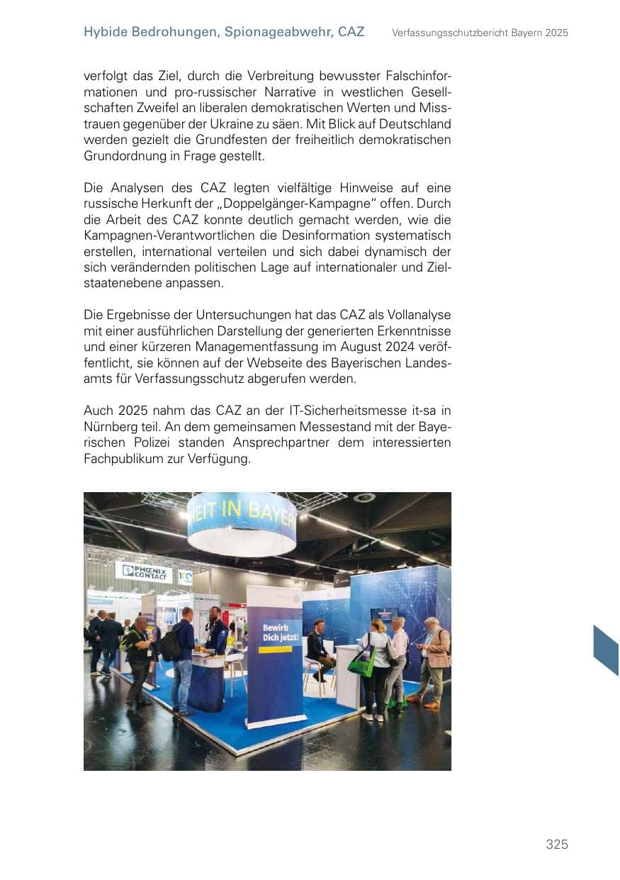 Seite 325 des Verfassungsschutzbericht 2025 Bayern
