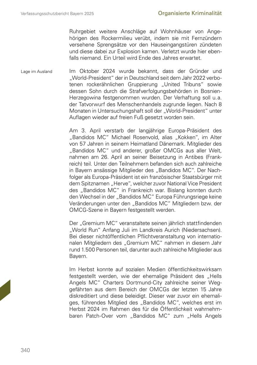 Seite 340 des Verfassungsschutzbericht 2025 Bayern