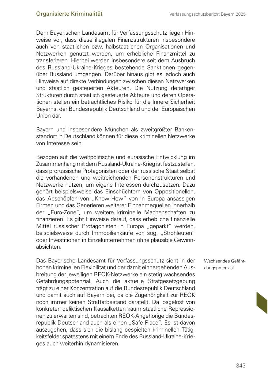 Seite 343 des Verfassungsschutzbericht 2025 Bayern