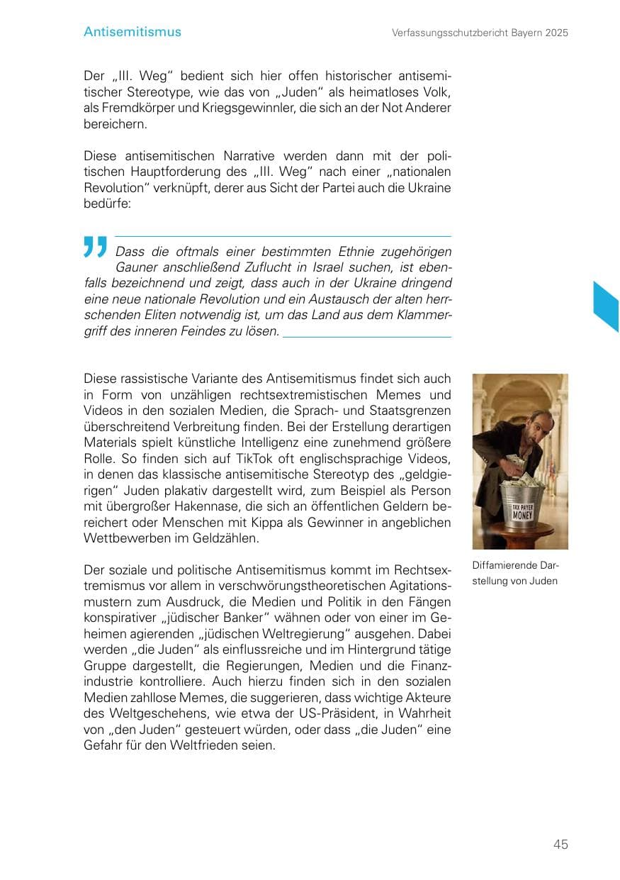 Seite 45 des Verfassungsschutzbericht 2025 Bayern
