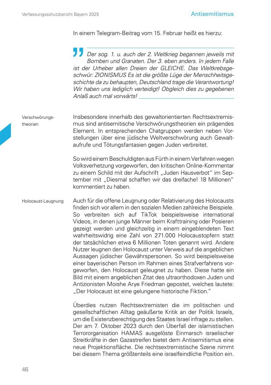 Seite 46 des Verfassungsschutzbericht 2025 Bayern