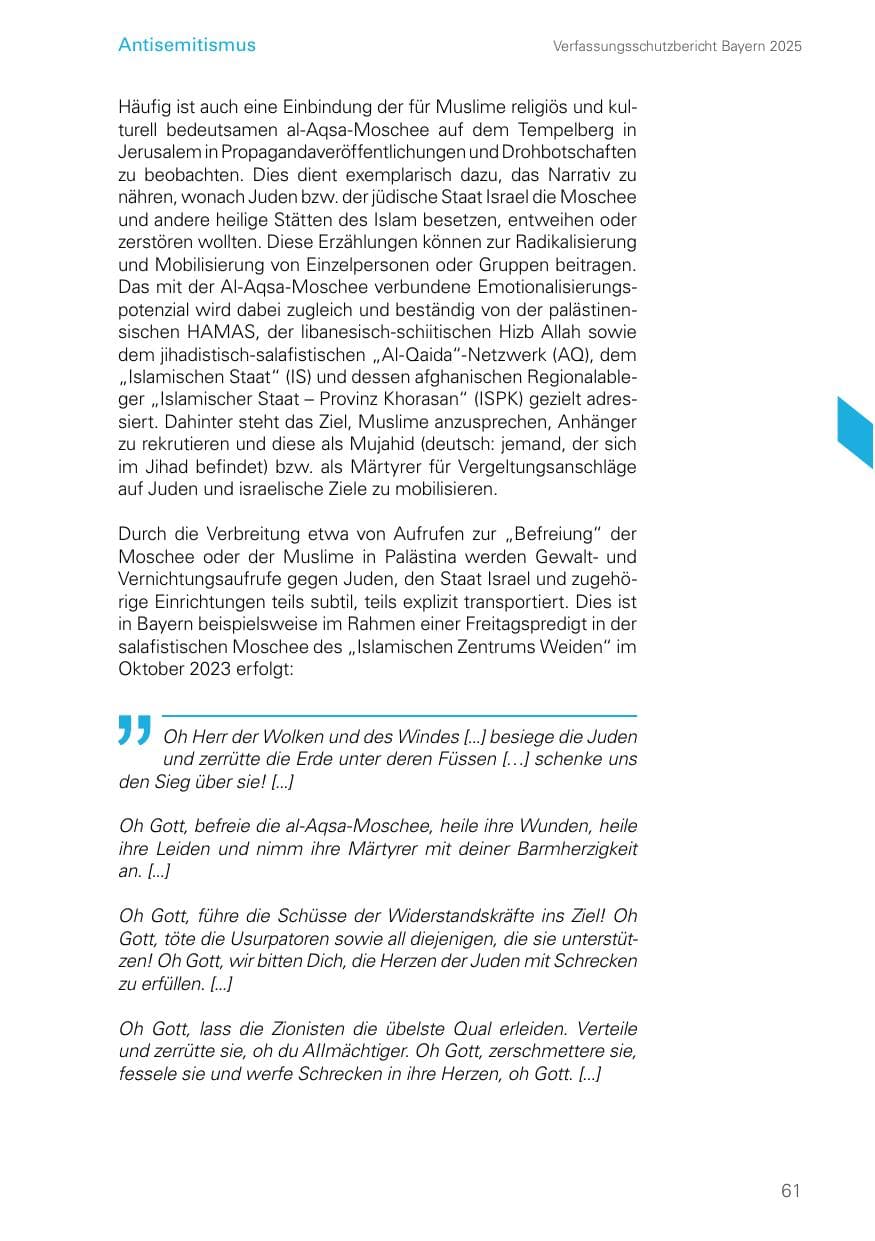 Seite 61 des Verfassungsschutzbericht 2025 Bayern