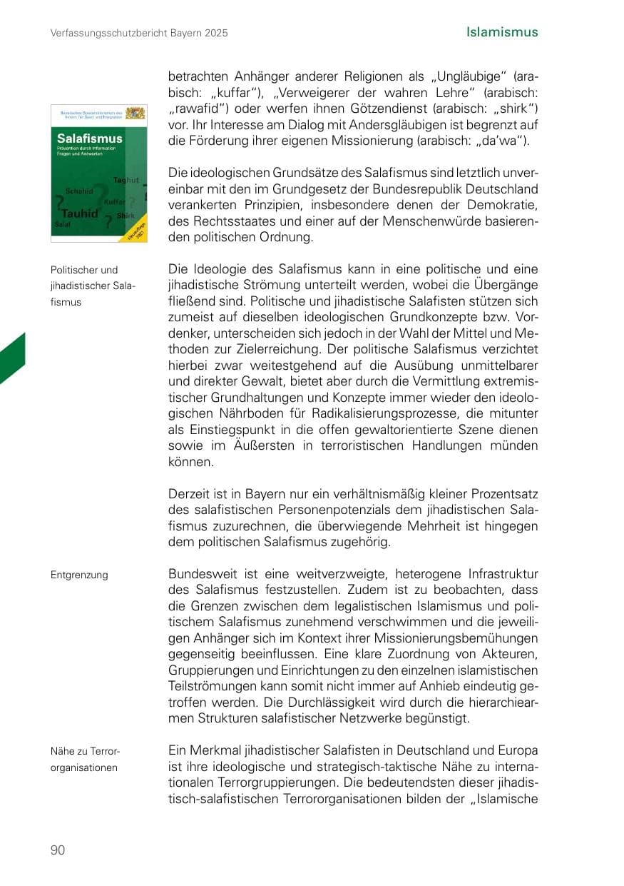 Seite 90 des Verfassungsschutzbericht 2025 Bayern