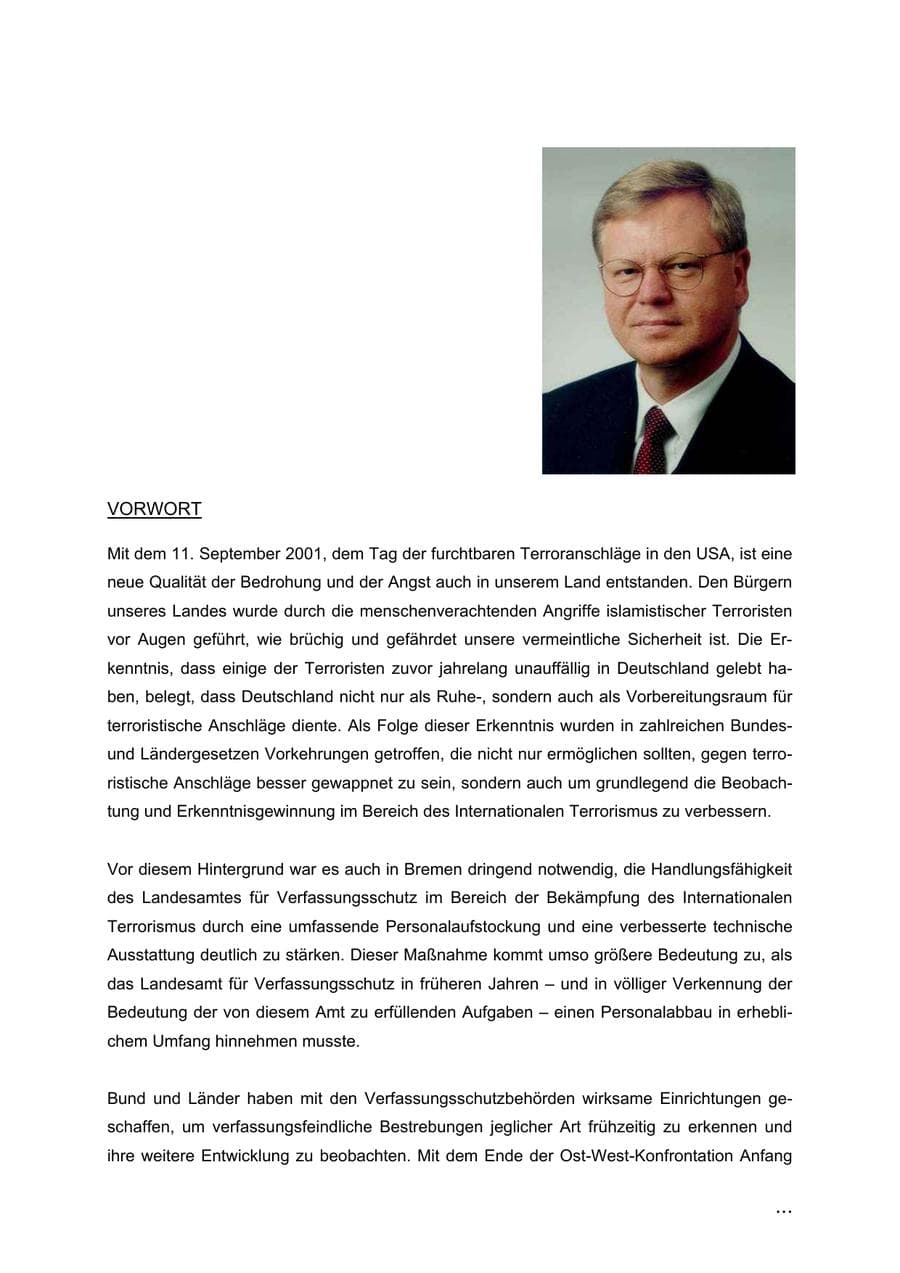 Seite 3 des Verfassungsschutzbericht 2002 Bremen