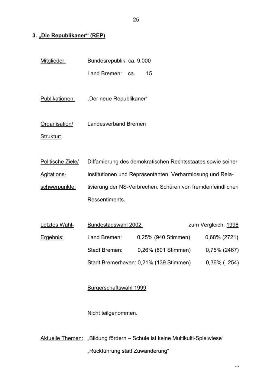 Seite 25 des Verfassungsschutzbericht 2002 Bremen