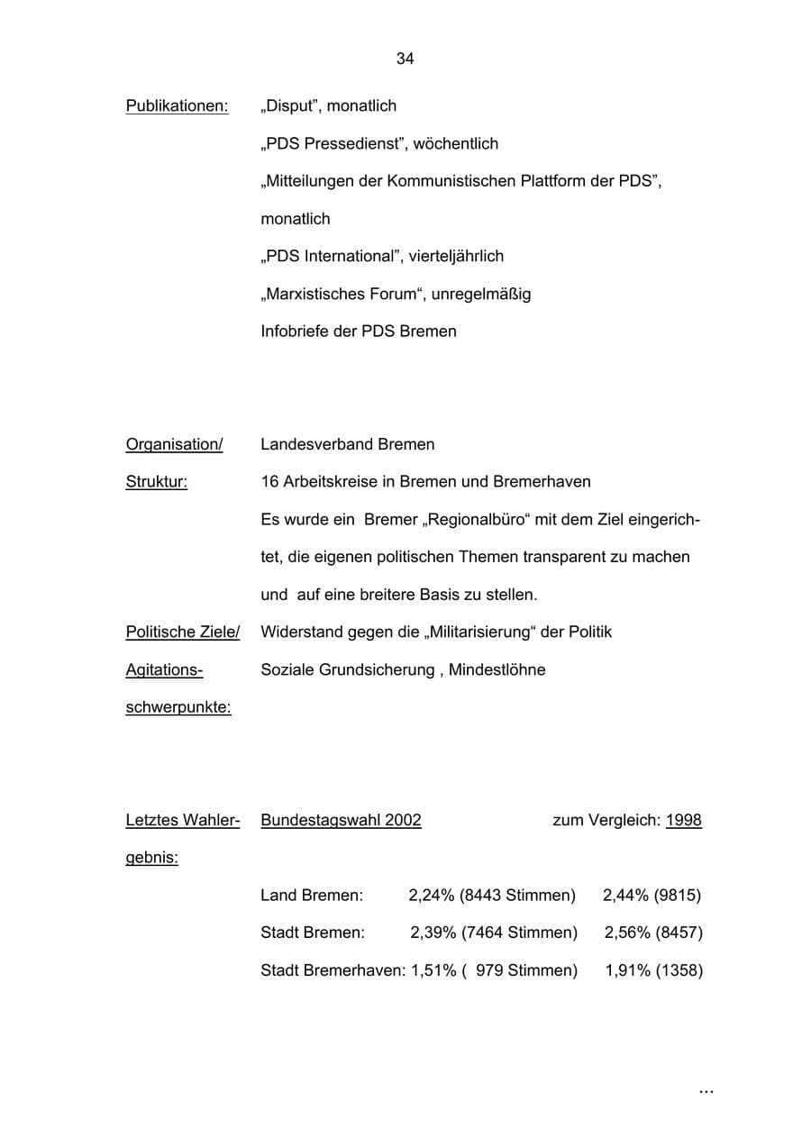 Seite 34 des Verfassungsschutzbericht 2002 Bremen