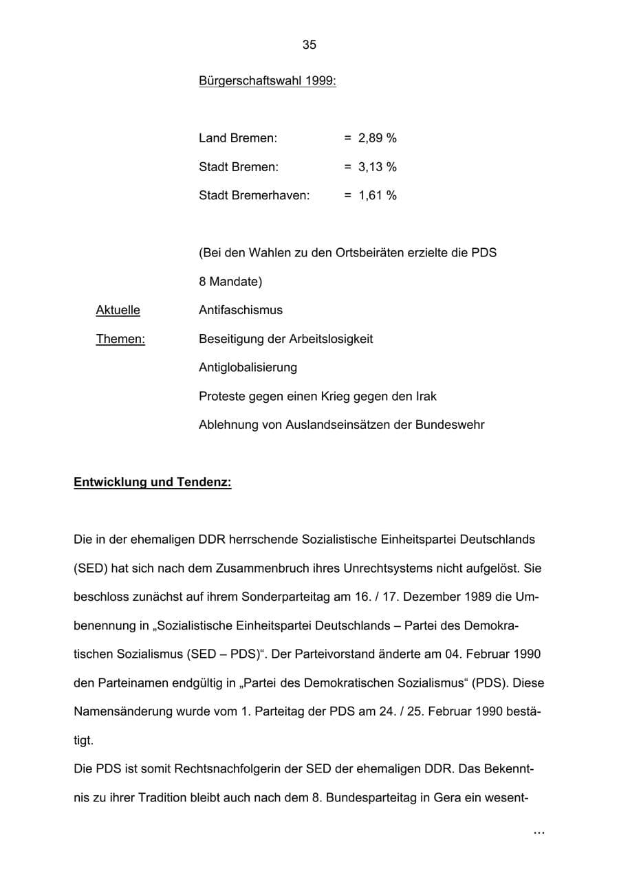 Seite 35 des Verfassungsschutzbericht 2002 Bremen