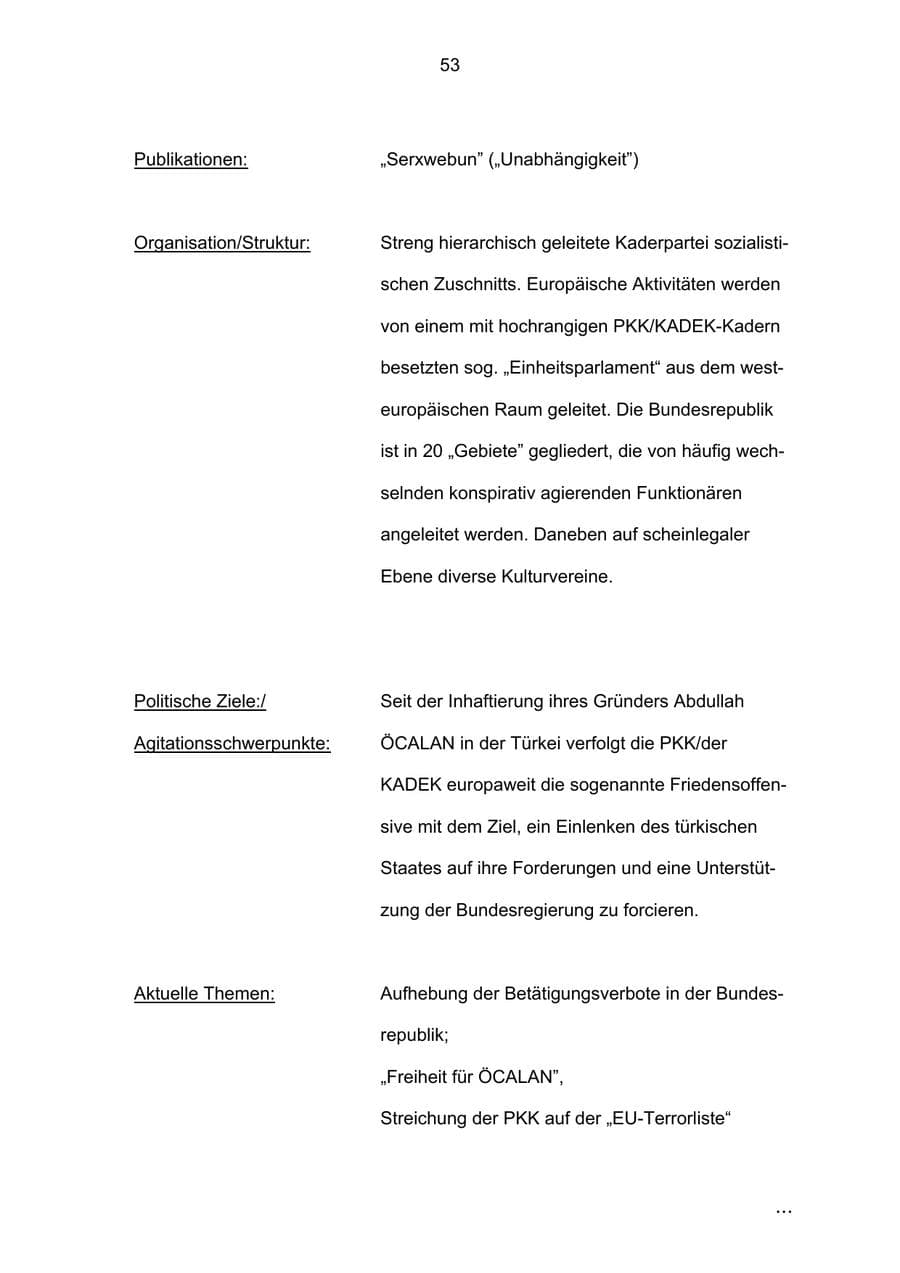 Seite 53 des Verfassungsschutzbericht 2002 Bremen