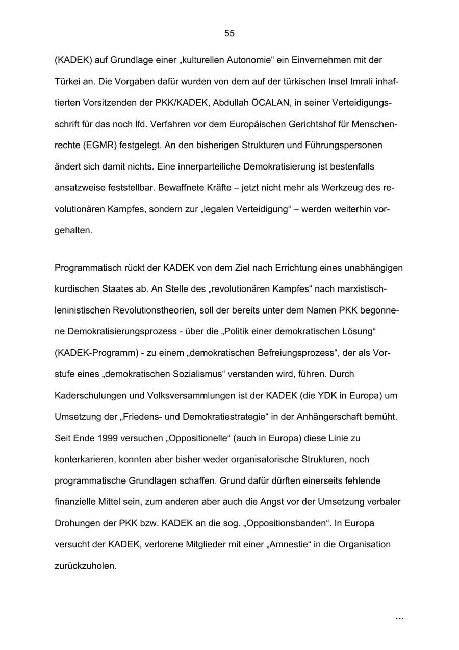 Seite 55 des Verfassungsschutzbericht 2002 Bremen
