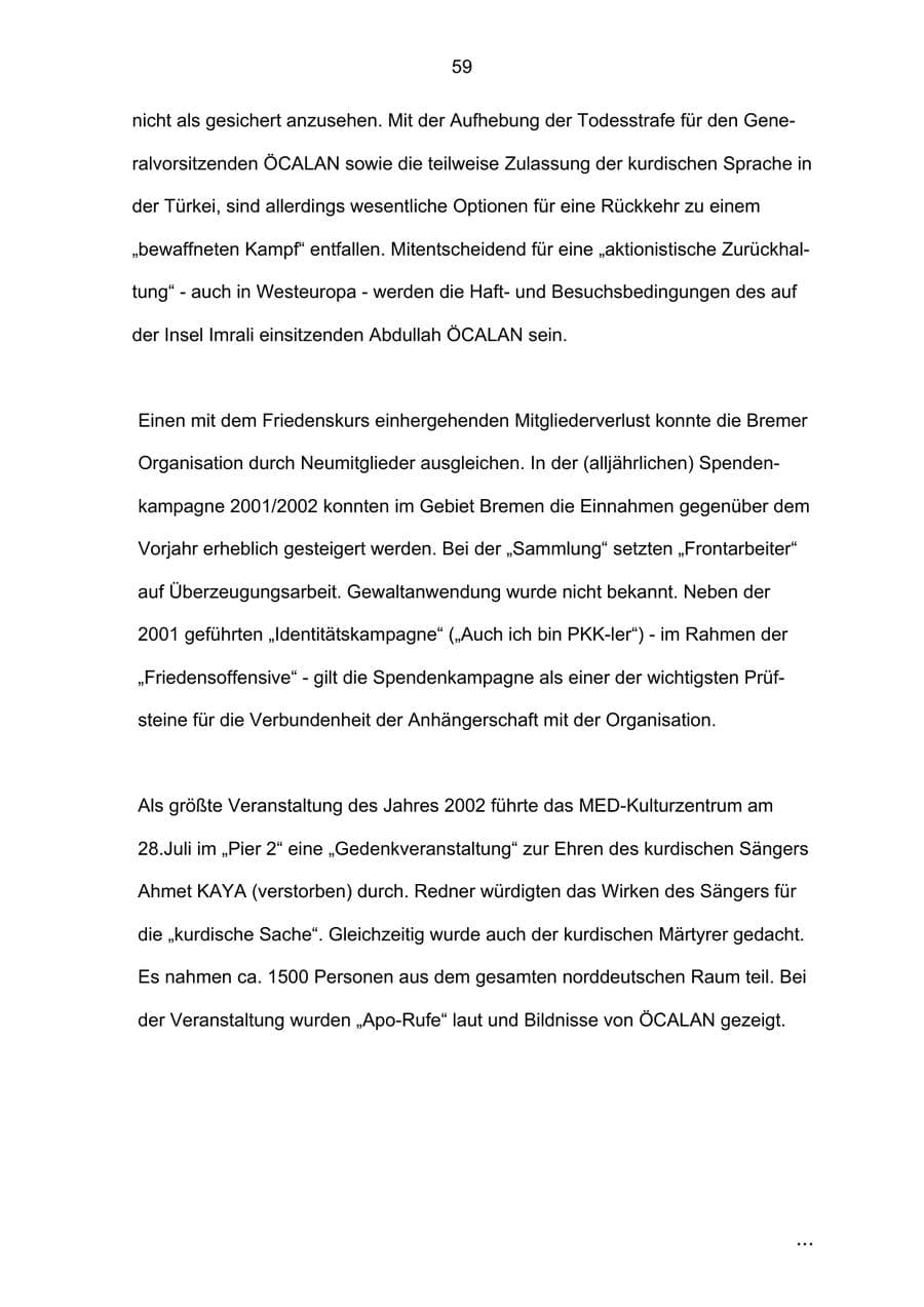 Seite 59 des Verfassungsschutzbericht 2002 Bremen