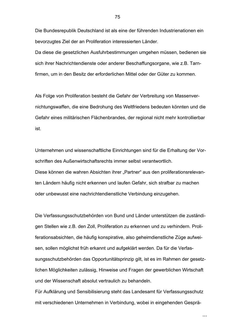 Seite 75 des Verfassungsschutzbericht 2002 Bremen