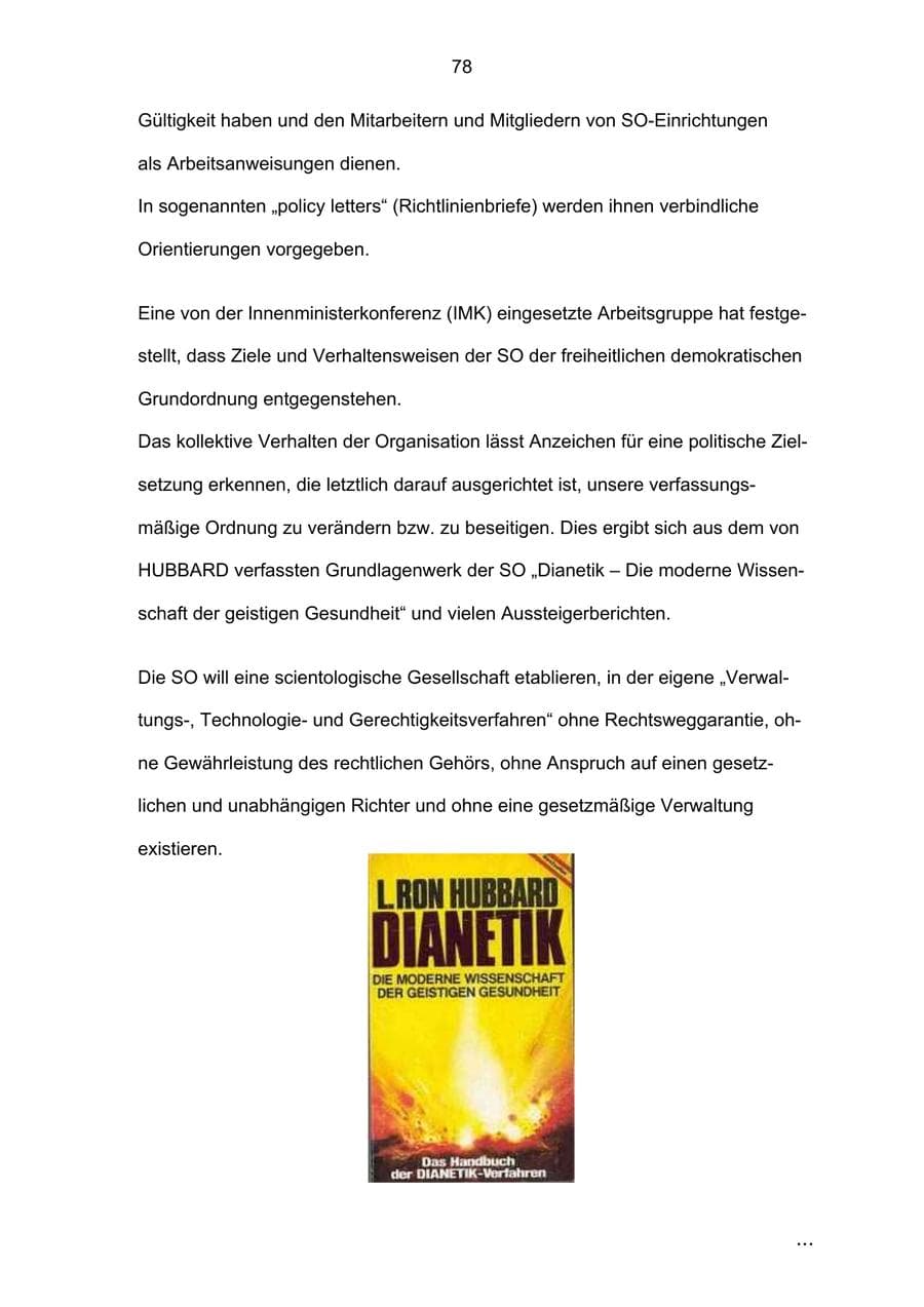 Seite 78 des Verfassungsschutzbericht 2002 Bremen