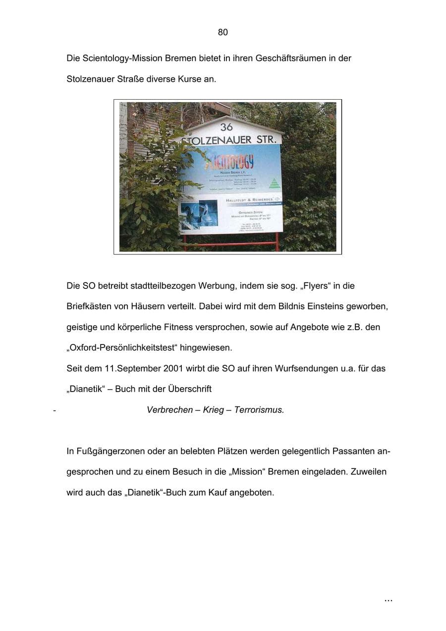 Seite 80 des Verfassungsschutzbericht 2002 Bremen