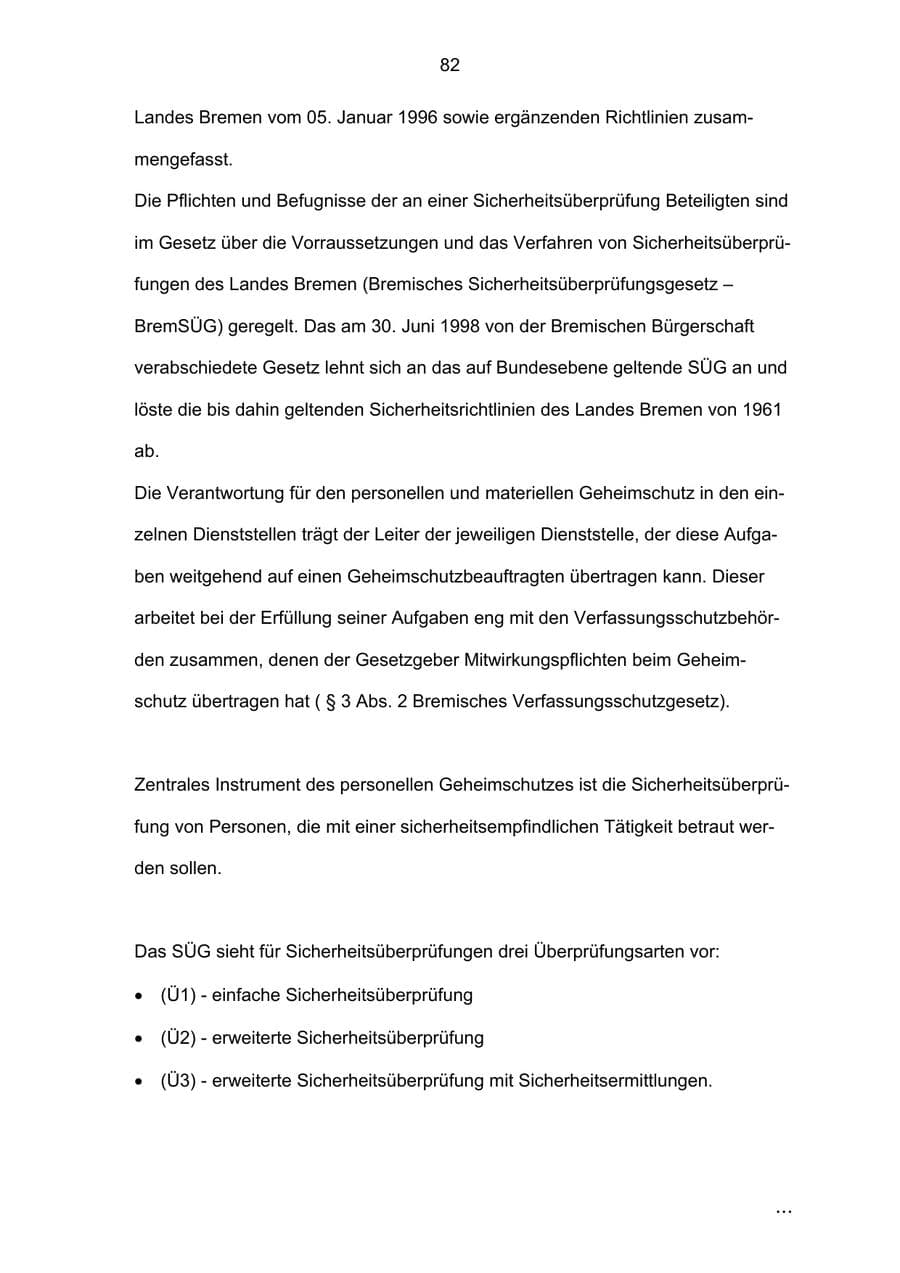 Seite 82 des Verfassungsschutzbericht 2002 Bremen