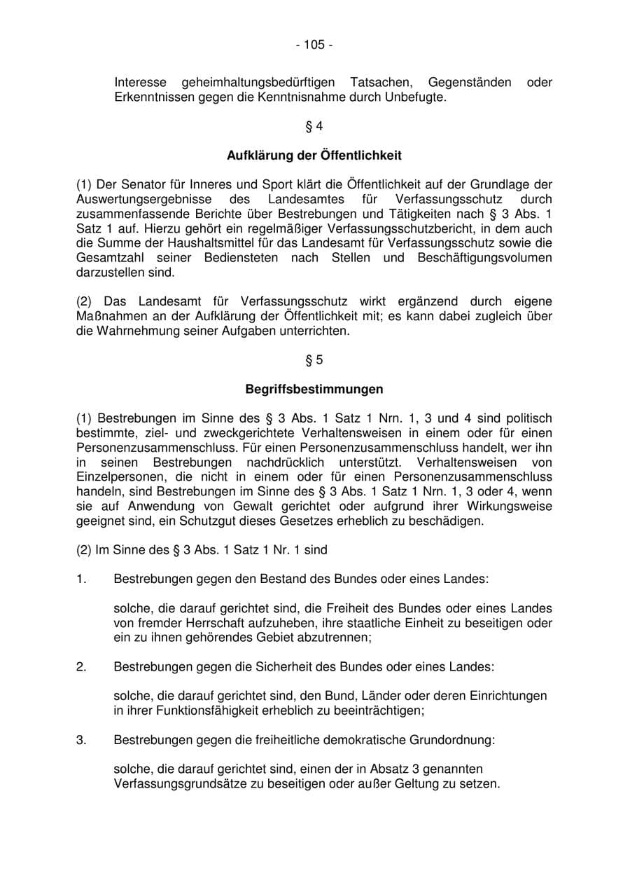 Seite 105 des Verfassungsschutzbericht 2006 Bremen