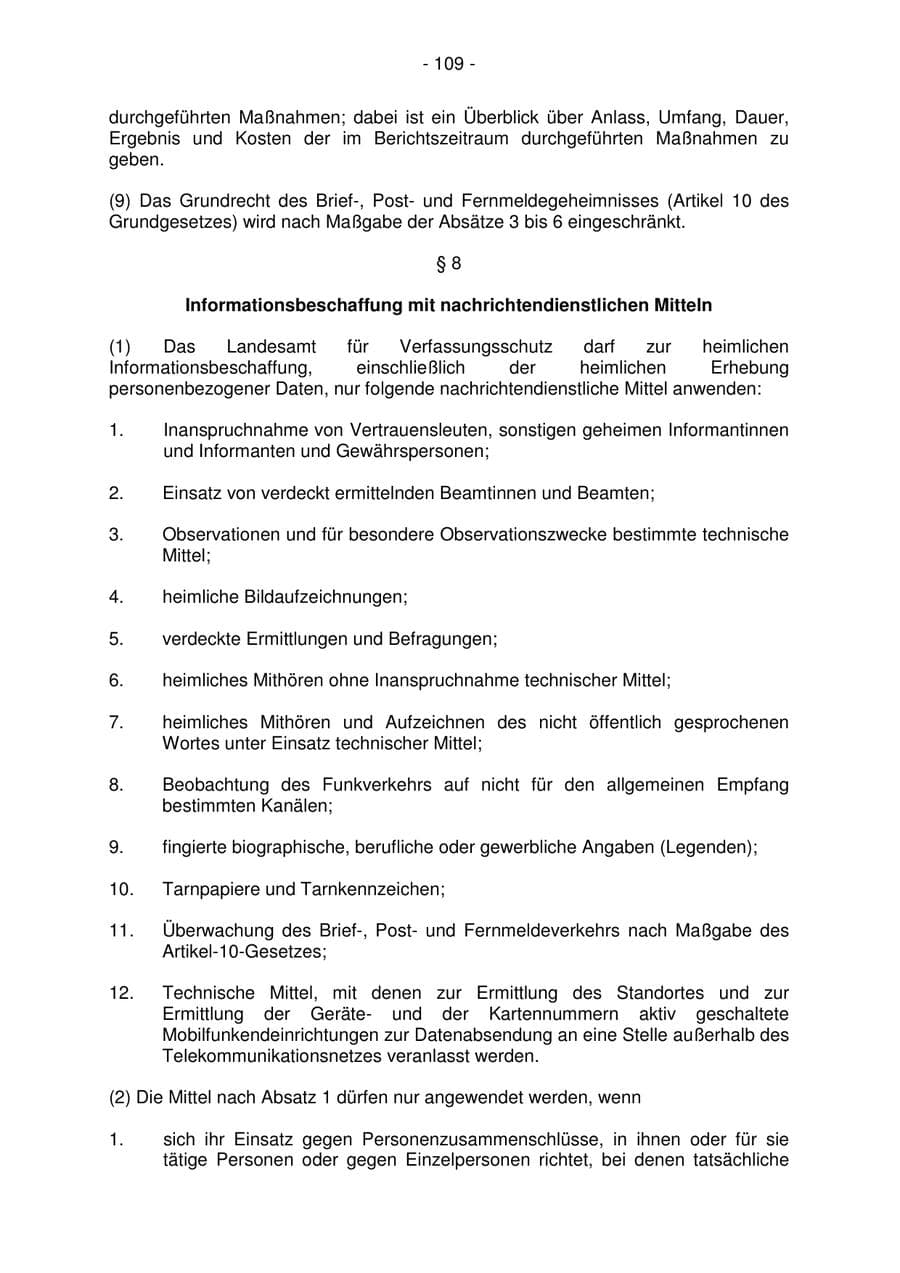 Seite 109 des Verfassungsschutzbericht 2006 Bremen