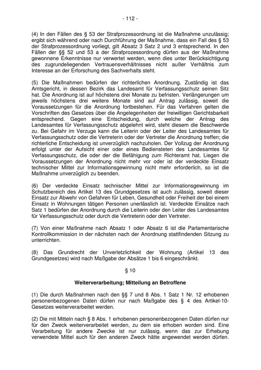 Seite 112 des Verfassungsschutzbericht 2006 Bremen