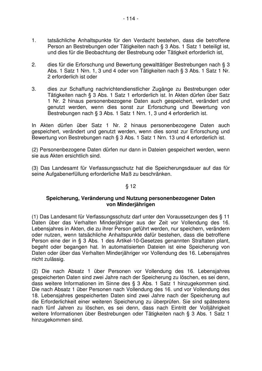 Seite 114 des Verfassungsschutzbericht 2006 Bremen
